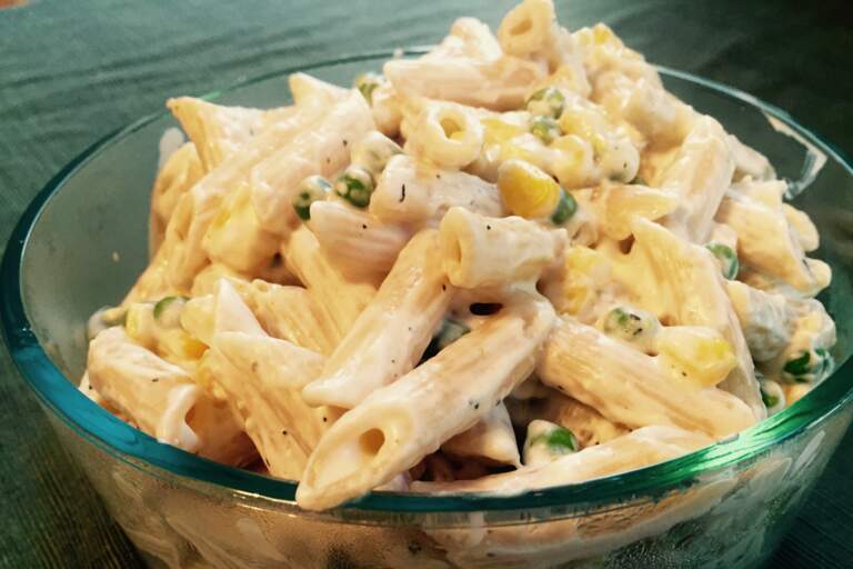 Creamy Penne With Peas and Corn